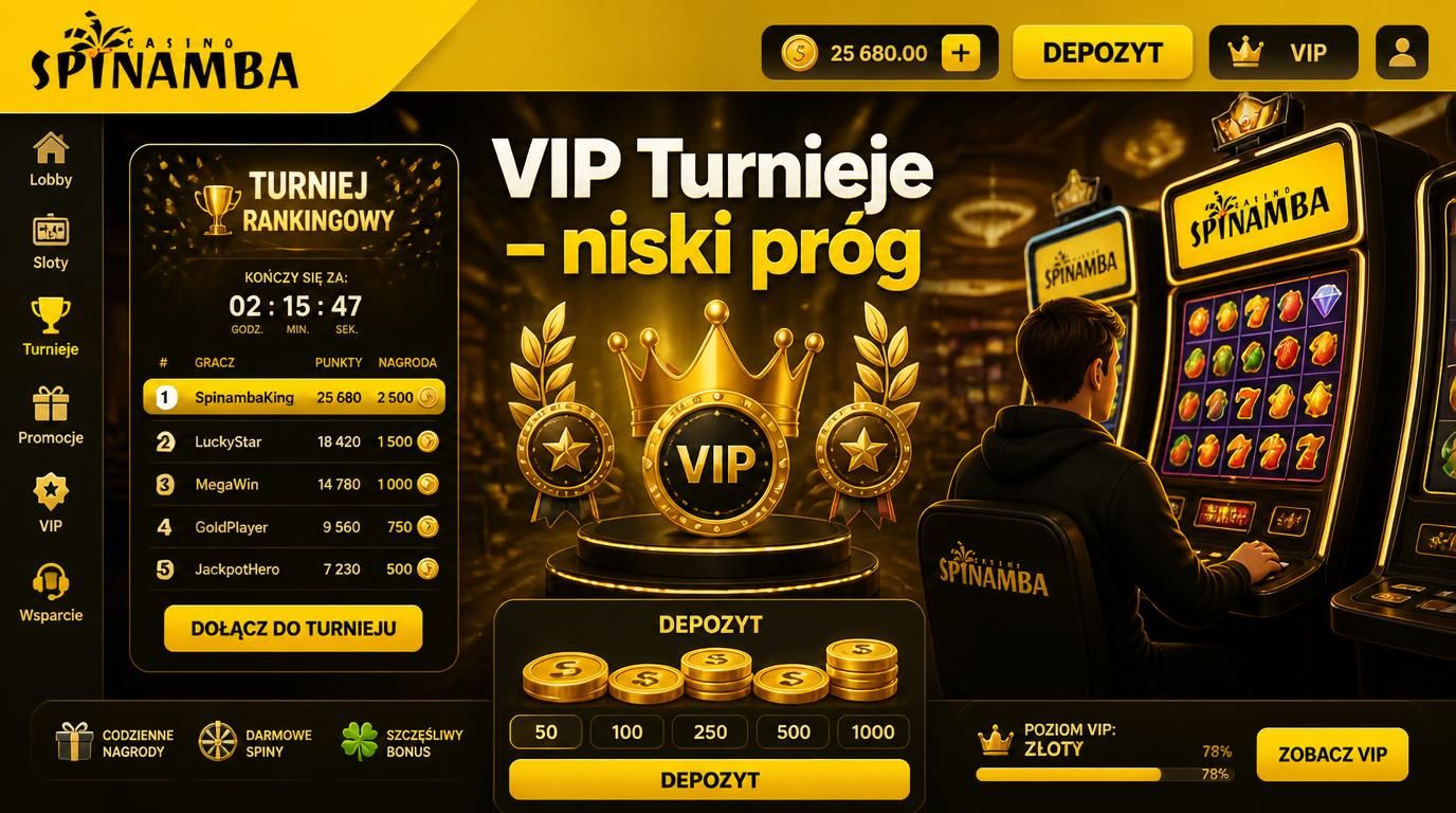 Grafika przedstawiająca VIP turniej w kasynie z motywem przyjaznym dla graczy z mniejszym budżetem
